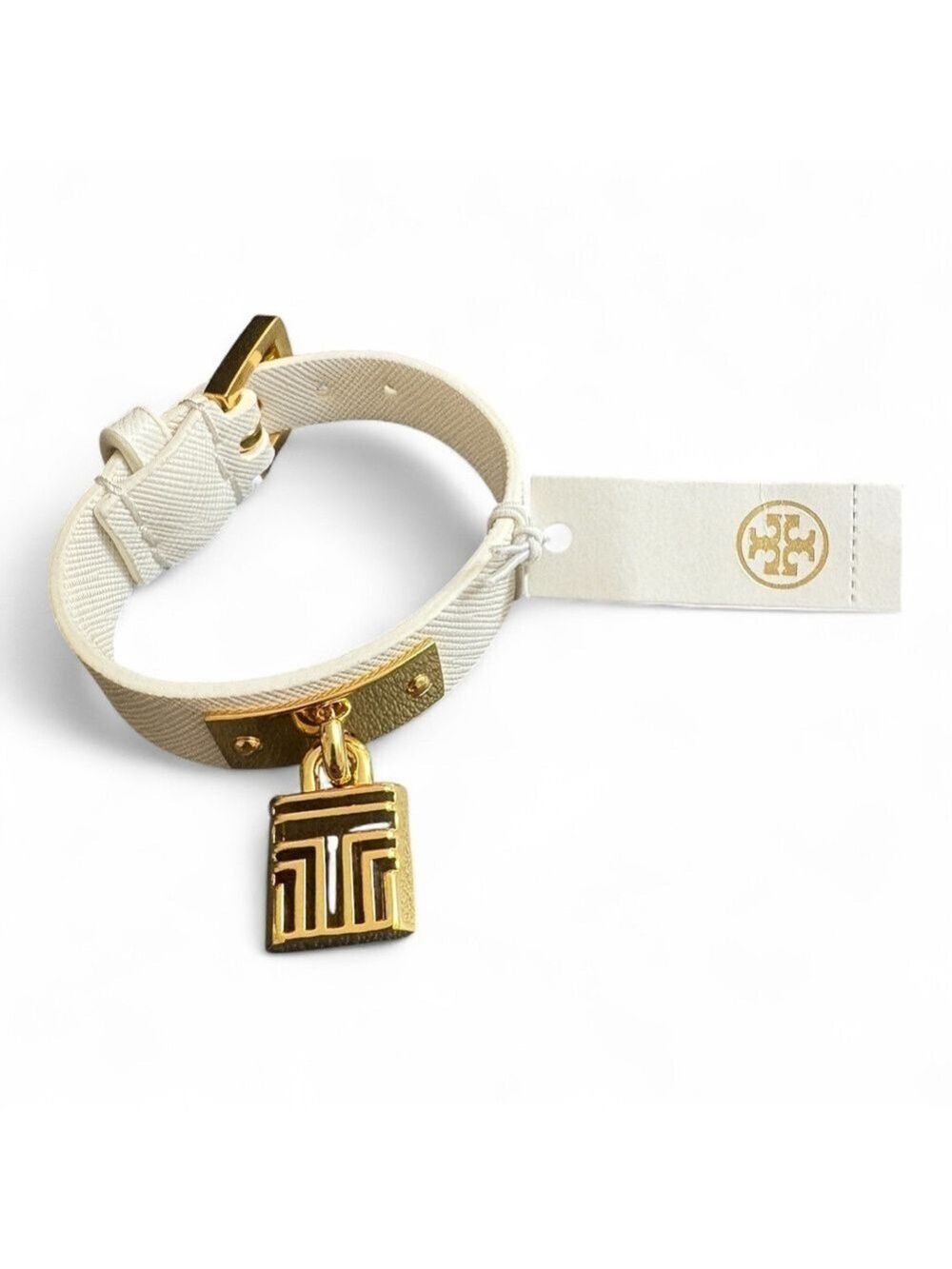 Tory Burch White and Gold Rubber Bracelet NWT